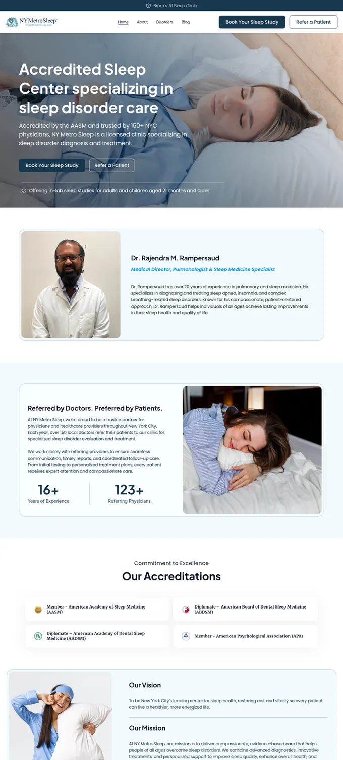 The NY Metro Sleep website