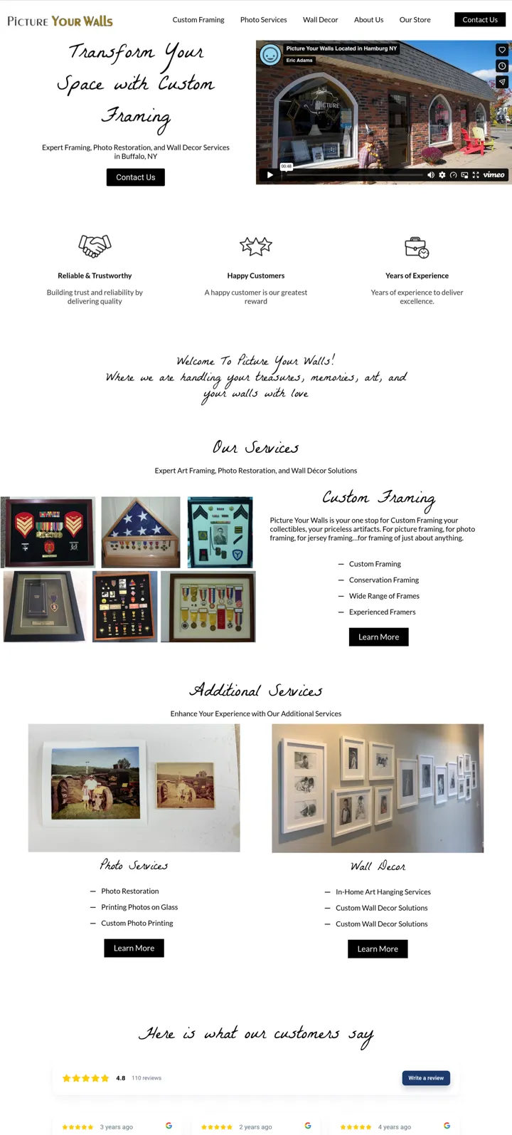 pictureyourwallsny.com — full page